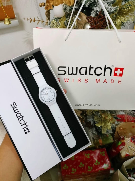 White Watch with White Interface Swiss Made