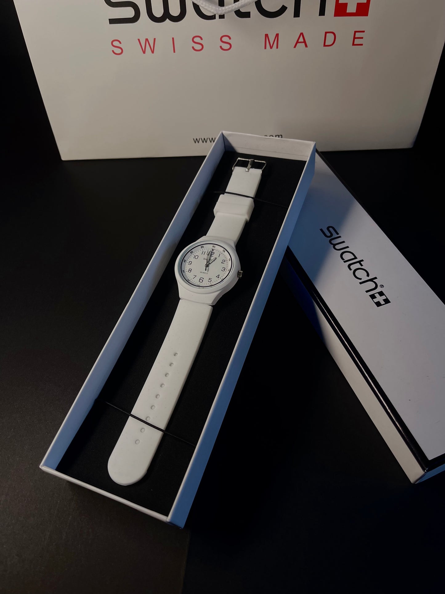 White Watch with White Interface Swiss Made