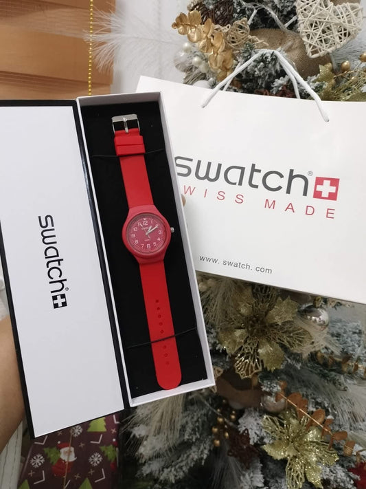 Red Stylish Watch with Red Interface Swiss Made