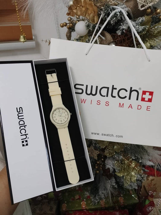 Cream White Watch Swiss Made