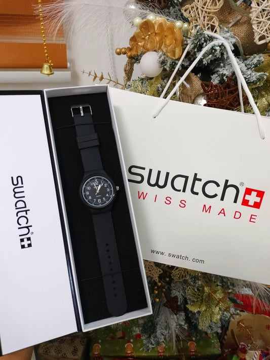 Black Stylish Watch with Black Interface Swiss Made